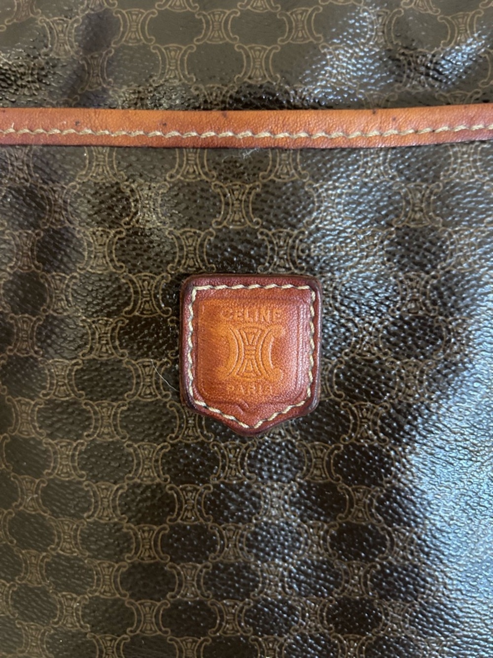 Vintage Celine Triomphe Macadam Portfolio Document Clutch Hand Bag - DM93 - Picture 4 of 16